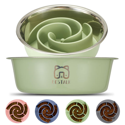 PawSlow Pro — Stainless Steel Slow Feeder Bowl | 2-in-1 | Anti-Bloat | Won't Crack